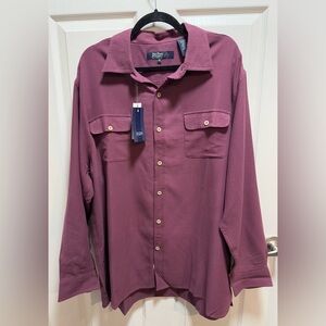 Nat Nast Men's Casual Button-Down Shirt in Cabernet Burgundy Size XL